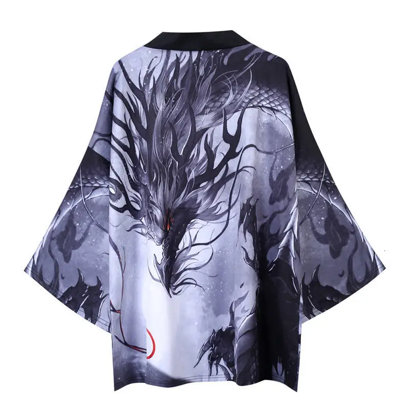 2019 Spring Summer Youth Printing Dragon Japanese Style Men's Thin Loose Casual Robes Kimono Suncreen Jacket Traditional Yukata
2019 Spring Summer Youth Printing Dragon Japanese Style Men's Thin Loose Casual Robes Kimono Suncreen Jacket Traditional Yukata