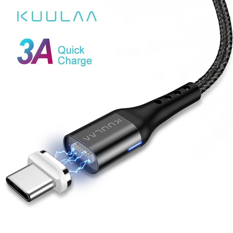 KUULAA Магнитный кабель type-C USB Быстрая Зарядка адаптер для samsung Xiaomi Mi 8 9 huawei зарядное