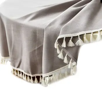 Nordic Style Tassels Round Tablecloth Plain Solid Color Dust-Proof Water Resistant Faux Cotton Linen Kitchen Table Cover 
Nordic Style Tassels Round Tablecloth Plain Solid Color Dust-Proof Water Resistant Faux Cotton Linen Kitchen Table Cover