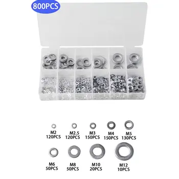 800pcs M1.6 M2 M2.5 M3 M4 M5 M6 M8 M10 M12 M14 M16 GB97 304 Stainless Steel Flat Washer Plain Washer Flat gasket 
800pcs M1.6 M2 M2.5 M3 M4 M5 M6 M8 M10 M12 M14 M16 GB97 304 Stainless Steel Flat Washer Plain Washer Flat gasket
