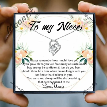 Niece Gift Necklace Family Jewelry Clear Cubic Zirconia Pendant Necklaces For Women Wedding Gift to Niece from Uncle Christmas 
Niece Gift Necklace Family Jewelry Clear Cubic Zirconia Pendant Necklaces For Women Wedding Gift to Niece from Uncle Christmas