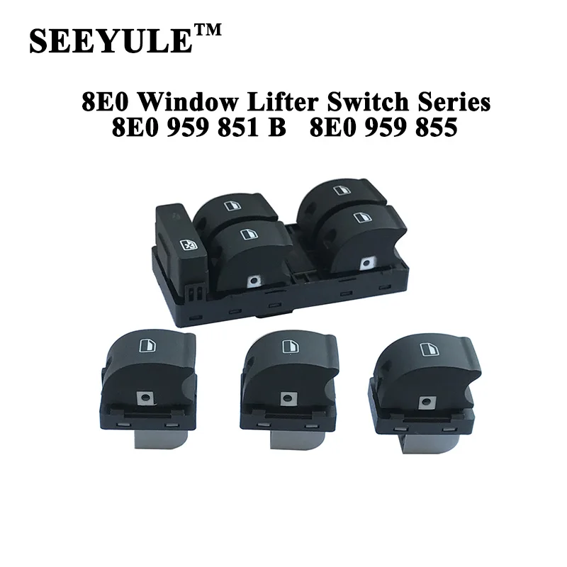 1set SEEYULE 8E0 959 851B Car Window Lifter Switch Power Window Control Switch 8E0 959 855 for Audi A4 S4 RS4 B6 B7
1set SEEYULE 8E0 959 851B Car Window Lifter Switch Power Window Control Switch 8E0 959 855 for Audi A4 S4 RS4 B6 B7
