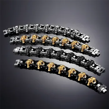 AS007 Punk Style Stainless Steel Biker Chain Bracelets For Men High Quality Skeleton Skull Bracelet Wholesale Jewelry
AS007 Punk Style Stainless Steel Biker Chain Bracelets For Men High Quality Skeleton Skull Bracelet Wholesale Jewelry