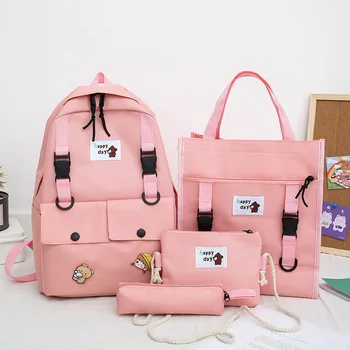 4Pcs/set Women School Backpacks Canvas School Bag For Teenagers Girls Student Larger Capacity Travel Backpacks Female Book Bags
4Pcs/set Women School Backpacks Canvas School Bag For Teenagers Girls Student Larger Capacity Travel Backpacks Female Book Bags