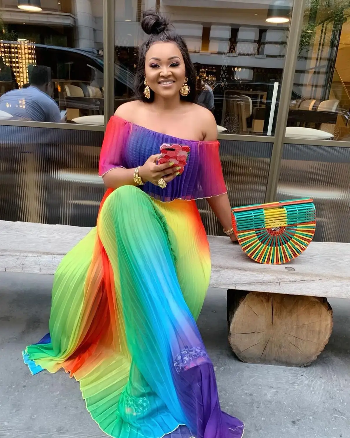 Off Shoulder Rainbow Color Elegant Women Dress Chiffon Summer Maxi Dress A-line Floor Length Femme Pleated Dress 2020 Vestidos
Off Shoulder Rainbow Color Elegant Women Dress Chiffon Summer Maxi Dress A-line Floor Length Femme Pleated Dress 2020 Vestidos