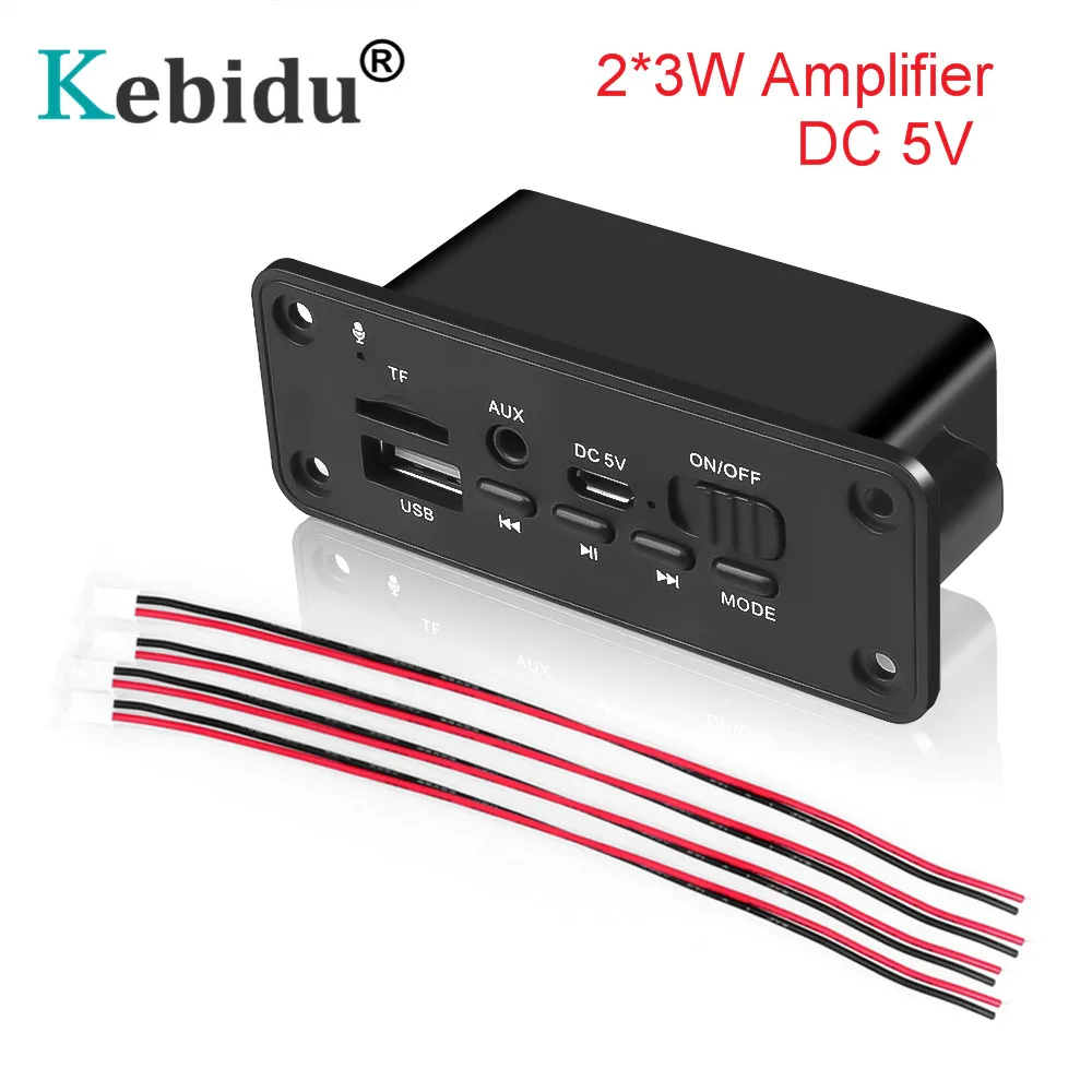 Kebidu Bluetooth MP3 декодер плата 6 Вт усилитель плеер для автомобиля Комплект Поддержка