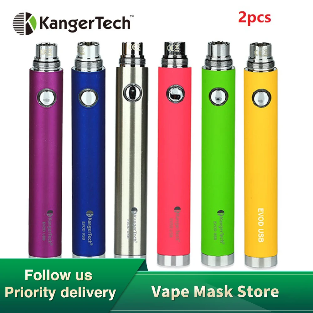 2 шт. Kangertech USB флеш накопитель EVOD сквозная батарея 1000 мАч для EGo резервуар