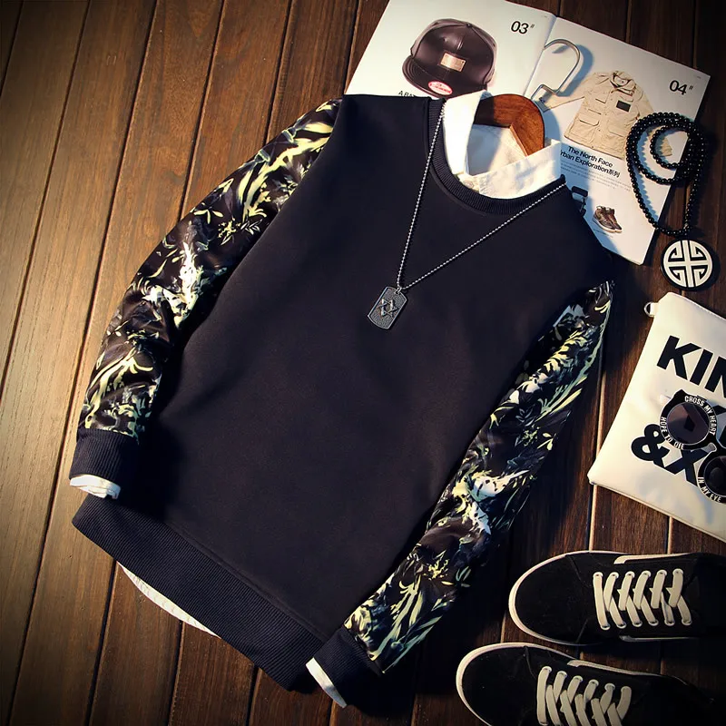 2019 Spring Autumn Fashion Brand Men Patchwork Floral Print Long Sleeve O-Neck Cool Pullover Hoodies Mens Sweatshirt Tracksuit
2019 Spring Autumn Fashion Brand Men Patchwork Floral Print Long Sleeve O-Neck Cool Pullover Hoodies Mens Sweatshirt Tracksuit