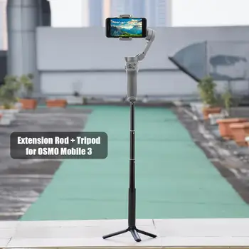 Telescopic Extension Rod+ Tripod Stand for DJI OSMO Mobile 3 2 Feiyu Zhiyun Anti Aging and Antiskid Natural Rubber Foot Design