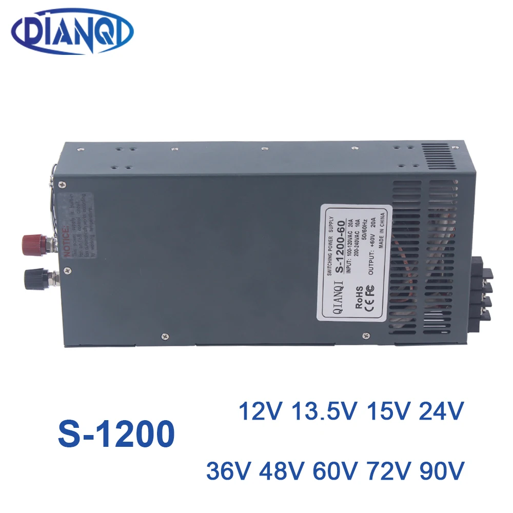 Импульсный источник питания 1200 Вт 12 В 24 в 48 В для светодиодной ленты, источник питания переменного тока в постоянный ток, вход 110 В 220 В 1200 Вт, S-1200-12 72 в 48 в 24 В
Импульсный источник питания 1200 Вт 12 В 24 в 48 В для светодиодной ленты, источник питания переменного тока в постоянный ток, вход 110 В 220 В 1200 Вт, S-1200-12 72 в 48 в 24 В