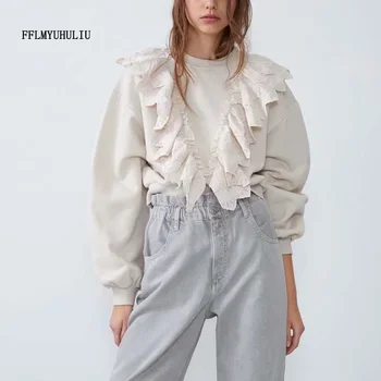 Women's Autumn Solid Color Round Neck Pullover Laminated Decorative Embroidered Short Sweatshirt
Women's Autumn Solid Color Round Neck Pullover Laminated Decorative Embroidered Short Sweatshirt