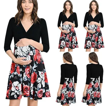 Summer new print V-neck maternity dress Breastfeeding dress pregnant women pajamas skirt women maternity Clothes
Summer new print V-neck maternity dress Breastfeeding dress pregnant women pajamas skirt women maternity Clothes