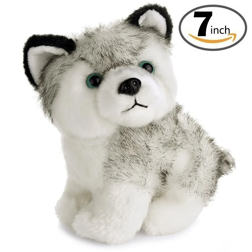 Realistic Husky Dog Plush Toy Stuffed Animal Soft Wolf Kid Doll 7“ Pet Gift D0N9 