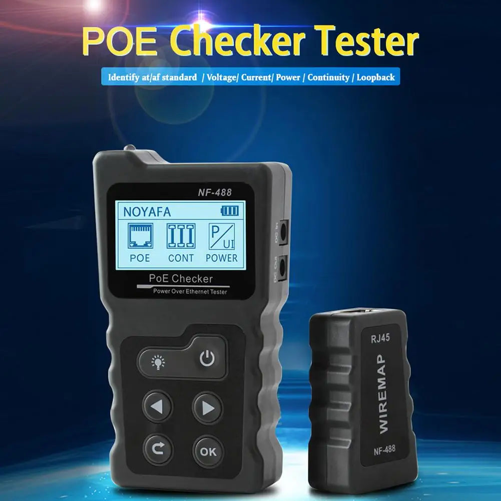 Network Tools NF-488 Digital Ethernet CAT5 CAT6 LAN Network Cable PoE Switch Tester Detector LCD Display Network Cable Tester
Network Tools NF-488 Digital Ethernet CAT5 CAT6 LAN Network Cable PoE Switch Tester Detector LCD Display Network Cable Tester