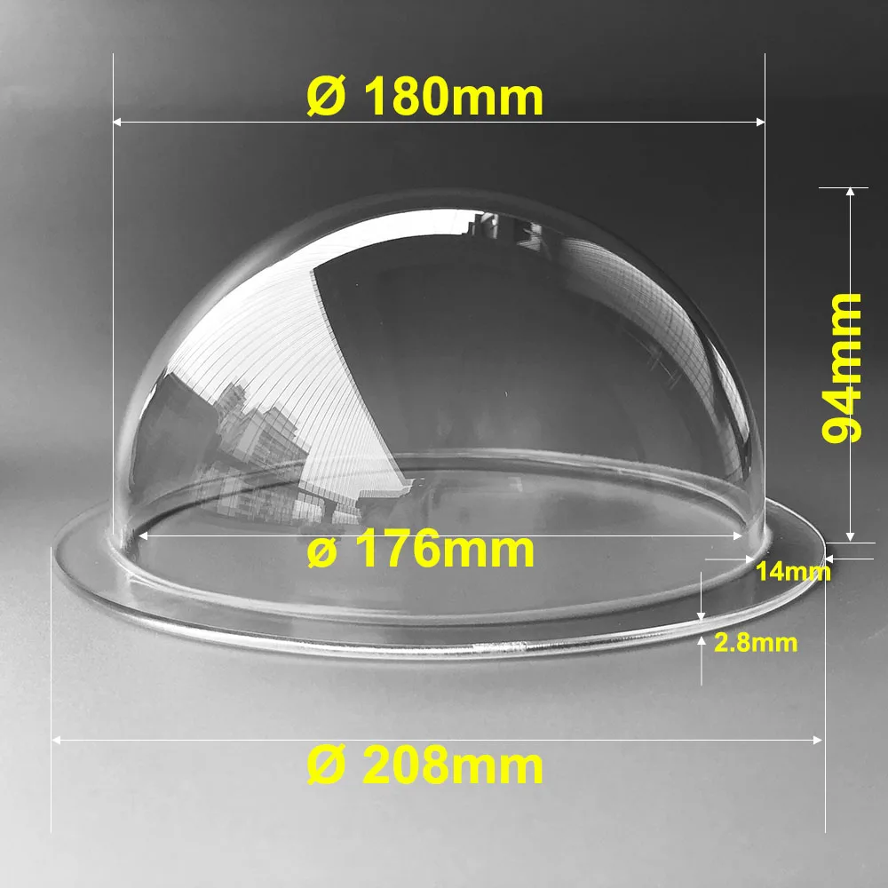 Фото 208x94mm Clear Acrylic High Speed Dome PTZ Camera Shield Housing/ Anti-dust Protection Case for CCTV | Безопасность и защита