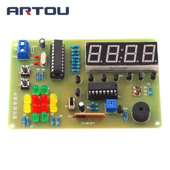 Music Colorful Alarm Clock Parts STC MCU Alarm Clock Four Digital Clock DIY Electronic Production Kit
Music Colorful Alarm Clock Parts STC MCU Alarm Clock Four Digital Clock DIY Electronic Production Kit