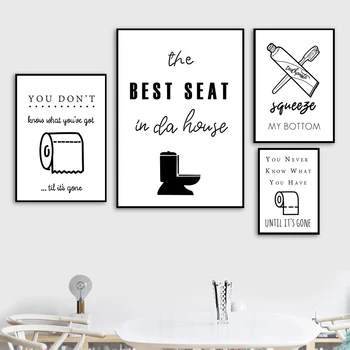 Wall Art Canvas Painting Nordic Poster Toilet Paper Toothpaste Toothbrush Quotes Prints Black White Pictures Washroom WC Decor
Wall Art Canvas Painting Nordic Poster Toilet Paper Toothpaste Toothbrush Quotes Prints Black White Pictures Washroom WC Decor