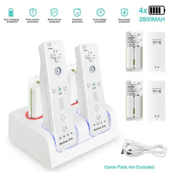 New Remote Controller Dual Charging Dock Station + 4x 2800mAh Battery Pack for Nintendo Wii gamepad charger with LED light
New Remote Controller Dual Charging Dock Station + 4x 2800mAh Battery Pack for Nintendo Wii gamepad charger with LED light