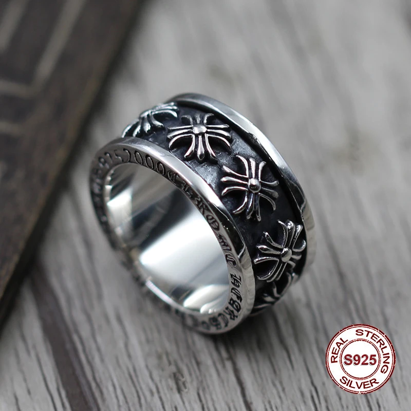 S925 pure silver men's ring individuality Restoring ancient ways The punk style The cross rotates the popular classic ring Gift
S925 pure silver men's ring individuality Restoring ancient ways The punk style The cross rotates the popular classic ring Gift