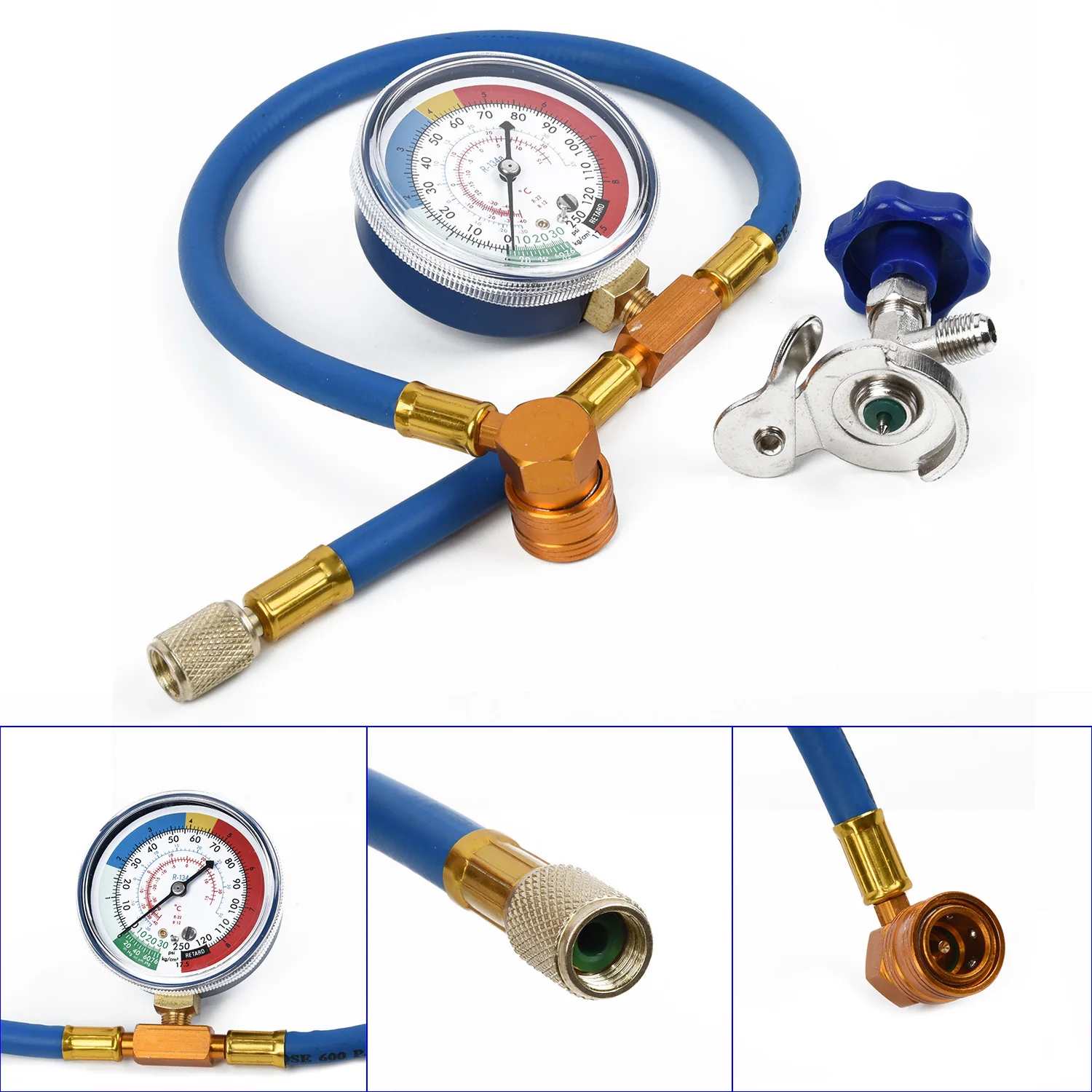 R134A R12 Car Air Conditioning Refrigerant High Quality Recharge Measuring Kit Hose Gas Gauge
R134A R12 Car Air Conditioning Refrigerant High Quality Recharge Measuring Kit Hose Gas Gauge