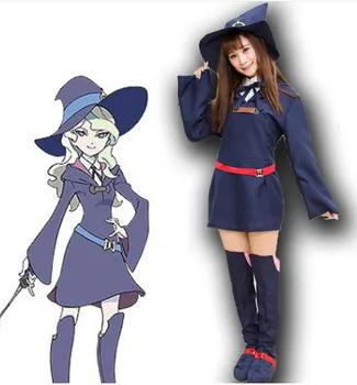 

Little Witch Academia Cosplay Costume Kagari Atsuko Sucy Manbavaran Halloween Dress Hat