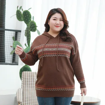 Plus Size Sweater Women Tops Geometrical Long Sleeve Hooded Pullovers Casual Knitted Outerwear Sueter Mujer Invierno TA2255 
Plus Size Sweater Women Tops Geometrical Long Sleeve Hooded Pullovers Casual Knitted Outerwear Sueter Mujer Invierno TA2255