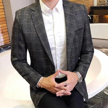 Men's Suit Jackets Autumn Slim Fit One Button Suit Blazer Fashion New Stylish Formal England Suit Jackets Male Plaid Suit
Men's Suit Jackets Autumn Slim Fit One Button Suit Blazer Fashion New Stylish Formal England Suit Jackets Male Plaid Suit