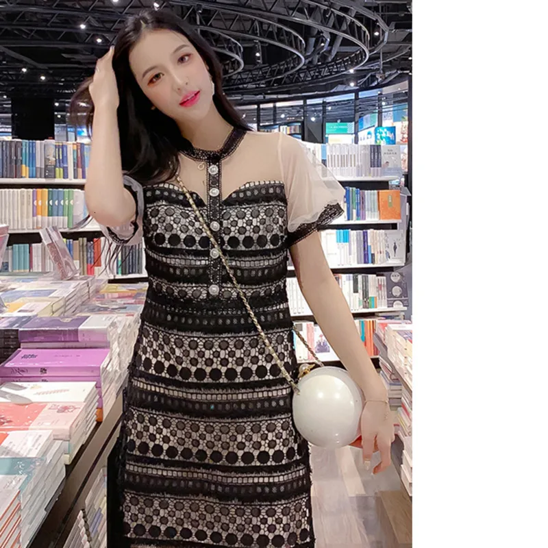 Fashion Mew Style Women Lantern Sleeve Round Collar Lace Hollow Out Grenadine Temperament Slim Elegant Medium style Dress S-XL
Fashion Mew Style Women Lantern Sleeve Round Collar Lace Hollow Out Grenadine Temperament Slim Elegant Medium style Dress S-XL