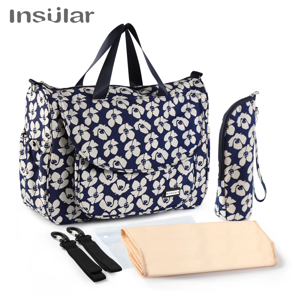 

Floral Baby Diaper Bags Large Capacity Waterproof Mummy Maternity Fashion Nappy Messenger Nursing Strollers Bag Organizer