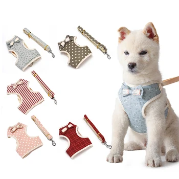 Breathable Mesh Pet Harness Leash Set Adjustable Dog Vest Harness Polyester Pet Chest Strap Bowknow Harness Collar for Small Dog
Breathable Mesh Pet Harness Leash Set Adjustable Dog Vest Harness Polyester Pet Chest Strap Bowknow Harness Collar for Small Dog