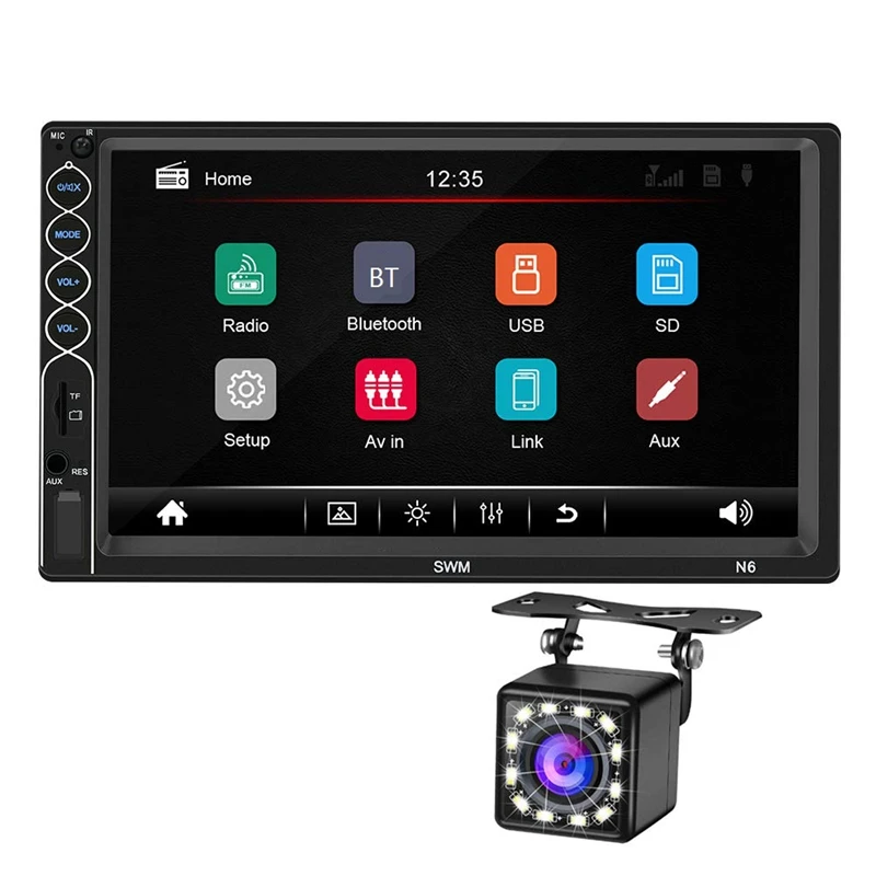 Double Din 7 Inch Car FM Radio MP5 Player, Press Screen In-Dash Stereo Car Audio System Autoradio with Bluetooth Hands Free, Rea
Double Din 7 Inch Car FM Radio MP5 Player, Press Screen In-Dash Stereo Car Audio System Autoradio with Bluetooth Hands Free, Rea