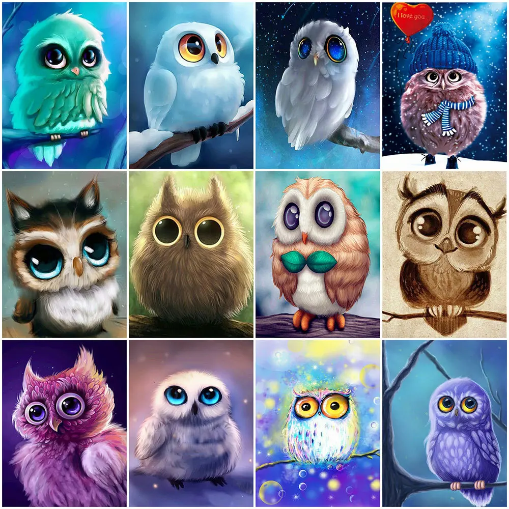 HUACAN 5D Diamond Painting Owl Cross Stitch Sale Full Drill Square Round Embroidery Animal Mosaic Handicraft Home Decor | Дом и сад