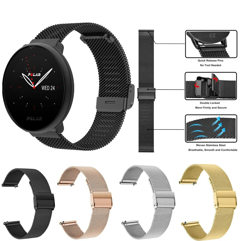 Stainless Steel Band Straps For Polar Vantage M/M2/Unite/Grit X Bracelet For Polar ignite 2 Smart Watch Band Metal Wrist Strap
Stainless Steel Band Straps For Polar Vantage M/M2/Unite/Grit X Bracelet For Polar ignite 2 Smart Watch Band Metal Wrist Strap