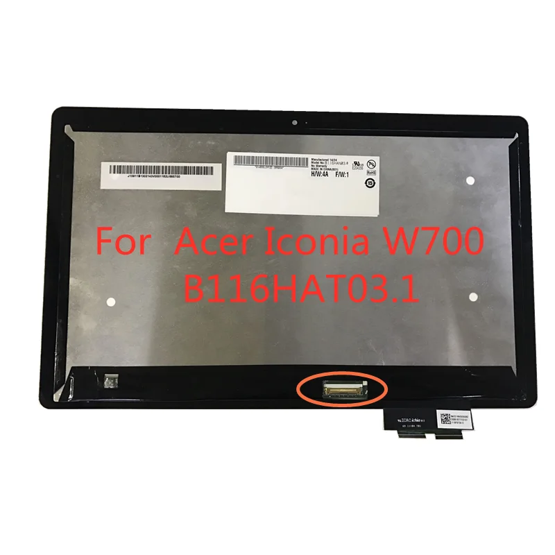 Сенсорный экран для Acer Iconia W700, дигитайзер, стекло + ЖК-дисплей в сборе, B116HAT03.1, B116HAN03.0, 30pin экран
Сенсорный экран для Acer Iconia W700, дигитайзер, стекло + ЖК-дисплей в сборе, B116HAT03.1, B116HAN03.0, 30pin экран