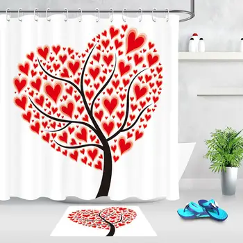 Bathroom Shower Curtain Set Red Love Heart Tree Valentine's Day Waterproof Polyester Fabric & Hooks Bathroom Home Decoration
Bathroom Shower Curtain Set Red Love Heart Tree Valentine's Day Waterproof Polyester Fabric & Hooks Bathroom Home Decoration