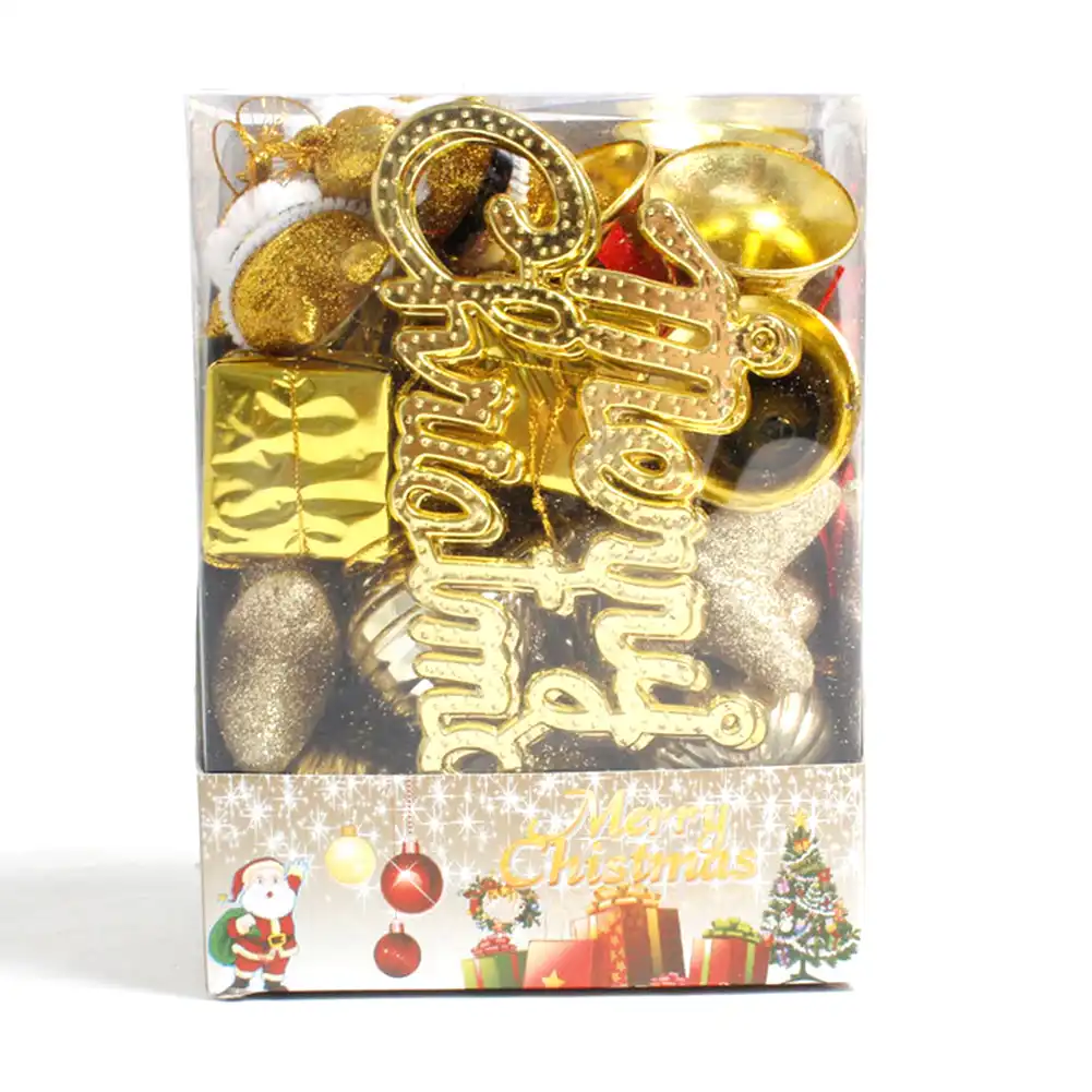 hot 28pcs merry christmas ball santa doll star gift box baubles