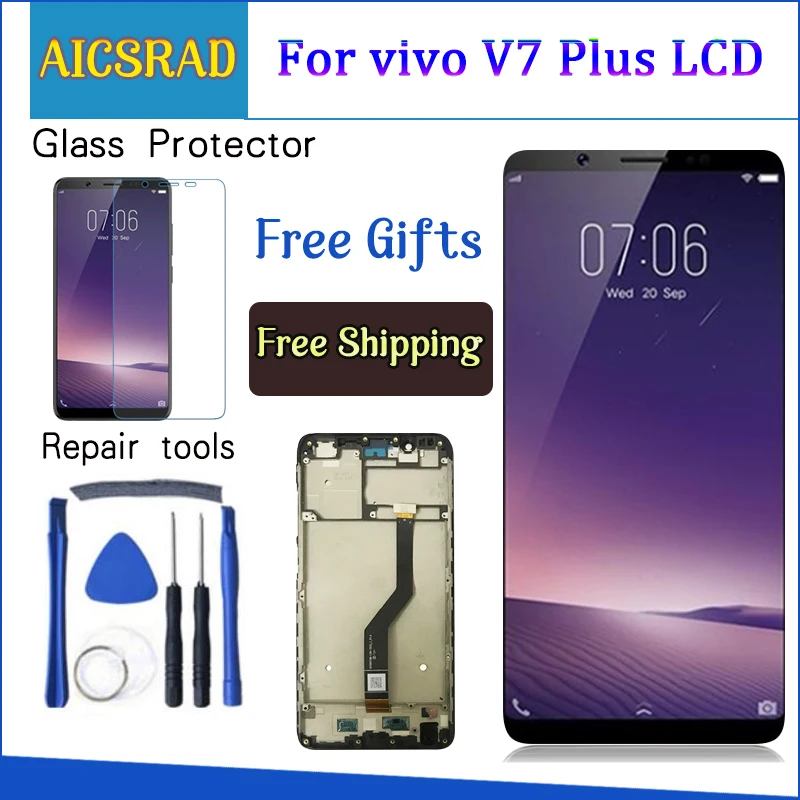 AICSRAD Black/White 6.0 inch For BBK Vivo V7+ / Vivo V7 Plus LCD Display Screen Display With Touch Glass Digitizer Assembly
AICSRAD Black/White 6.0 inch For BBK Vivo V7+ / Vivo V7 Plus LCD Display Screen Display With Touch Glass Digitizer Assembly