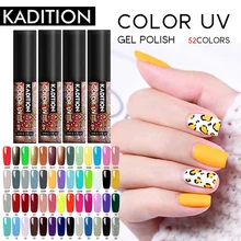 KADITION 5 Ml Gel coloré peinture manucure Gel vernis UV Gel pour ongles imbibé LED vernis à ongles couleurs brillant arc-en-ciel Gel pour ongles(China)