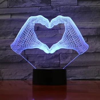 3D LED Night Light with 7 Colors Light Love Heart Hand Gesture Home Decoration Lamp Amazing Optical Light Xmas Gift Sleep Decor 
3D LED Night Light with 7 Colors Light Love Heart Hand Gesture Home Decoration Lamp Amazing Optical Light Xmas Gift Sleep Decor