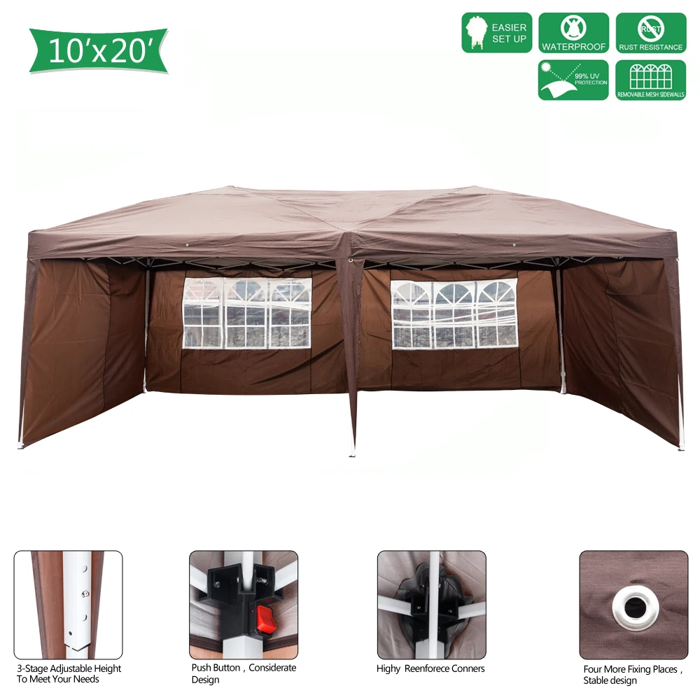 3 x 6m Two Windows Practical Waterproof Folding Tent Dark Coffee Folding Tent Wedding Tents for Events Party Tent
3 x 6m Two Windows Practical Waterproof Folding Tent Dark Coffee Folding Tent Wedding Tents for Events Party Tent