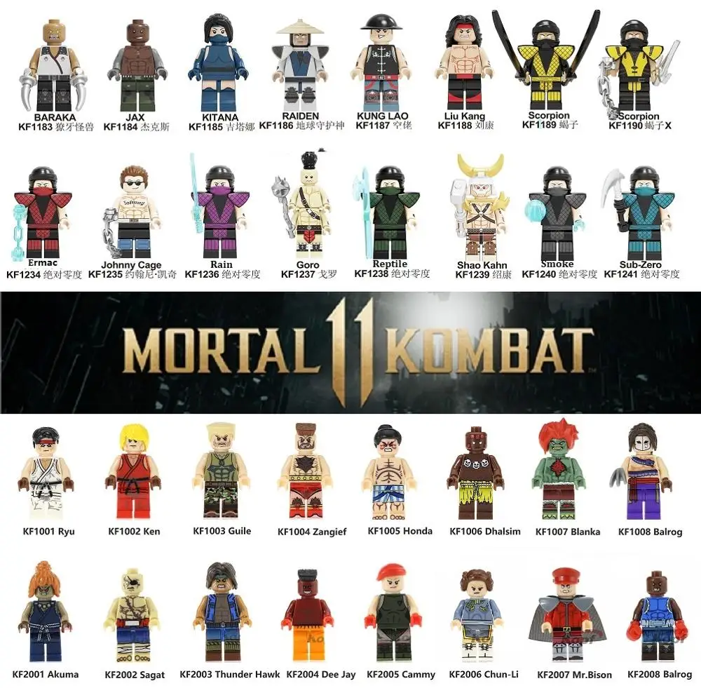Одна распродажа строительные блоки Mortal Kombat Sub-Zero Джони Кейдж Горо Шао Кан Барака