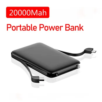 Mobile Power Bank 20000mah Fast Charging Built in Cables External Battery Portable Charger for Iphone Xiaomi Huawei Samsung 
Mobile Power Bank 20000mah Fast Charging Built in Cables External Battery Portable Charger for Iphone Xiaomi Huawei Samsung