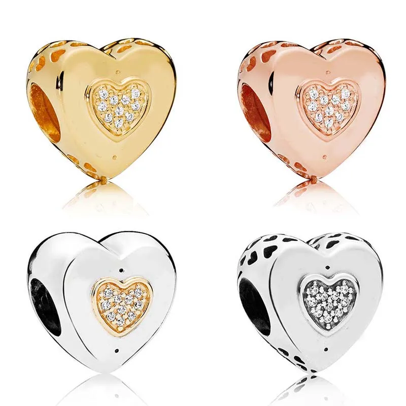 Authentic 925 Sterling Silver Bead Gold Rose Signature Heart Charm Fit Original Women Pandora Bracelet Bangle Gift DIY Jewelry
Authentic 925 Sterling Silver Bead Gold Rose Signature Heart Charm Fit Original Women Pandora Bracelet Bangle Gift DIY Jewelry