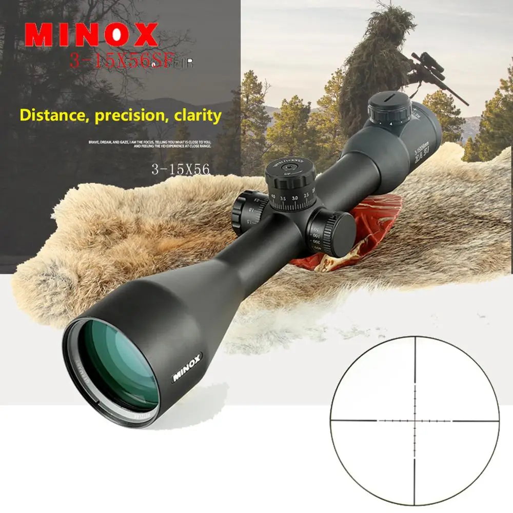 MINOX 3-15X56SFIR Hunting Riflescopes Tactical Optical Sight Full Size Glass Etched Reticle RGB Illuminated Rifle Scope for Rifl
MINOX 3-15X56SFIR Hunting Riflescopes Tactical Optical Sight Full Size Glass Etched Reticle RGB Illuminated Rifle Scope for Rifl