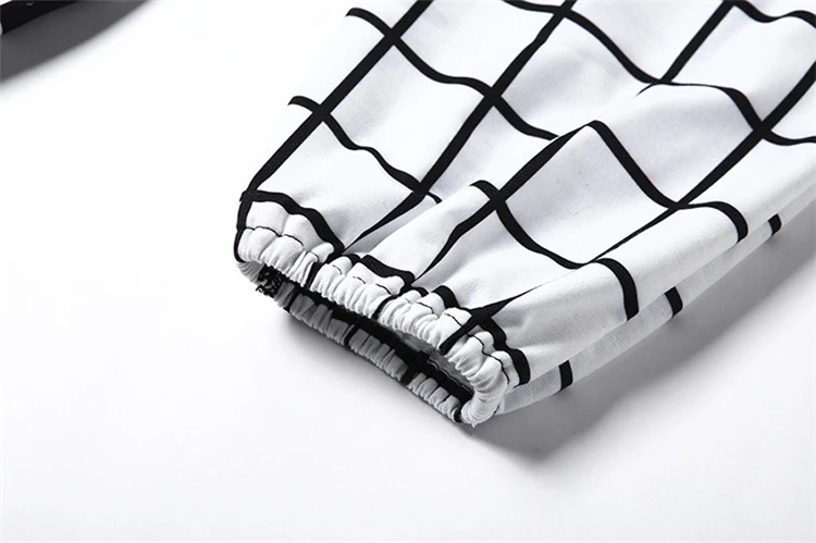 2020 Hipster Black White Plaid Patchwork Harem Pants Female Hip-hop Street Dance Pants Casual Harajuku Korean Straight Trouser9.jpg