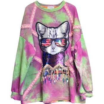 Thailand Tide brand 2019 autumn and winter new cartoon sequins fringed pearl three-dimensional lace blooming loose sweater
Thailand Tide brand 2019 autumn and winter new cartoon sequins fringed pearl three-dimensional lace blooming loose sweater