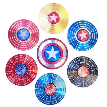 

New Round American Captain Fingertip Gyro Shield Alloy Gyro Spinner Decompression Toy Fidget Spinner Hobbies for Adults