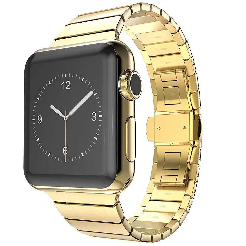 Браслет металлический для Apple Watch band 5 4 3 2 1 44 мм 40 люксовый браслет iWatch Band 38 42