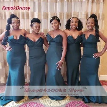 Dark Green Mermaid African Bridesmaid Dresses Sweetheart Off The Shoulder Long Satin Wedding Party Gowns Cheap 2020 Women Dress
Dark Green Mermaid African Bridesmaid Dresses Sweetheart Off The Shoulder Long Satin Wedding Party Gowns Cheap 2020 Women Dress