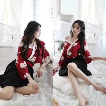 Japanese Style Women Comfortable Sleepwear Set Kimono Top Skirt Hanfu V-neck Sexy Chiffon Dress Pyjamas Nightgown Lingerie
Japanese Style Women Comfortable Sleepwear Set Kimono Top Skirt Hanfu V-neck Sexy Chiffon Dress Pyjamas Nightgown Lingerie